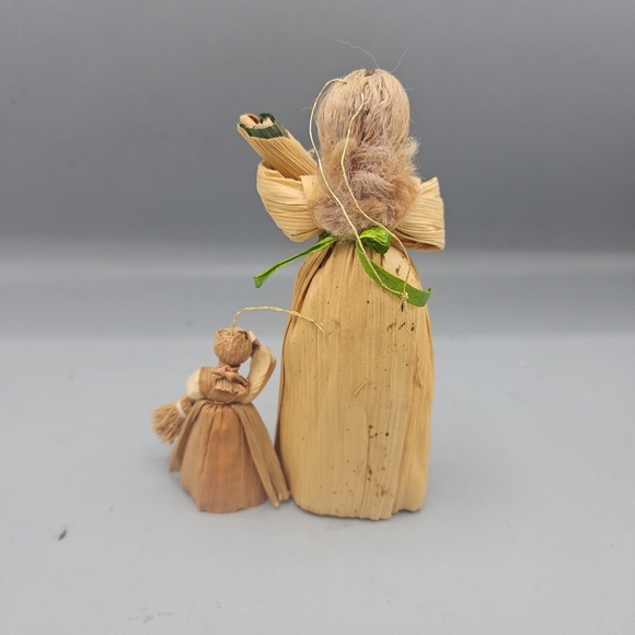 Vintage Corn Husk Doll Hanging Ornament Decor Handmade Fall Broom Harvest - Picture 3 of 11
